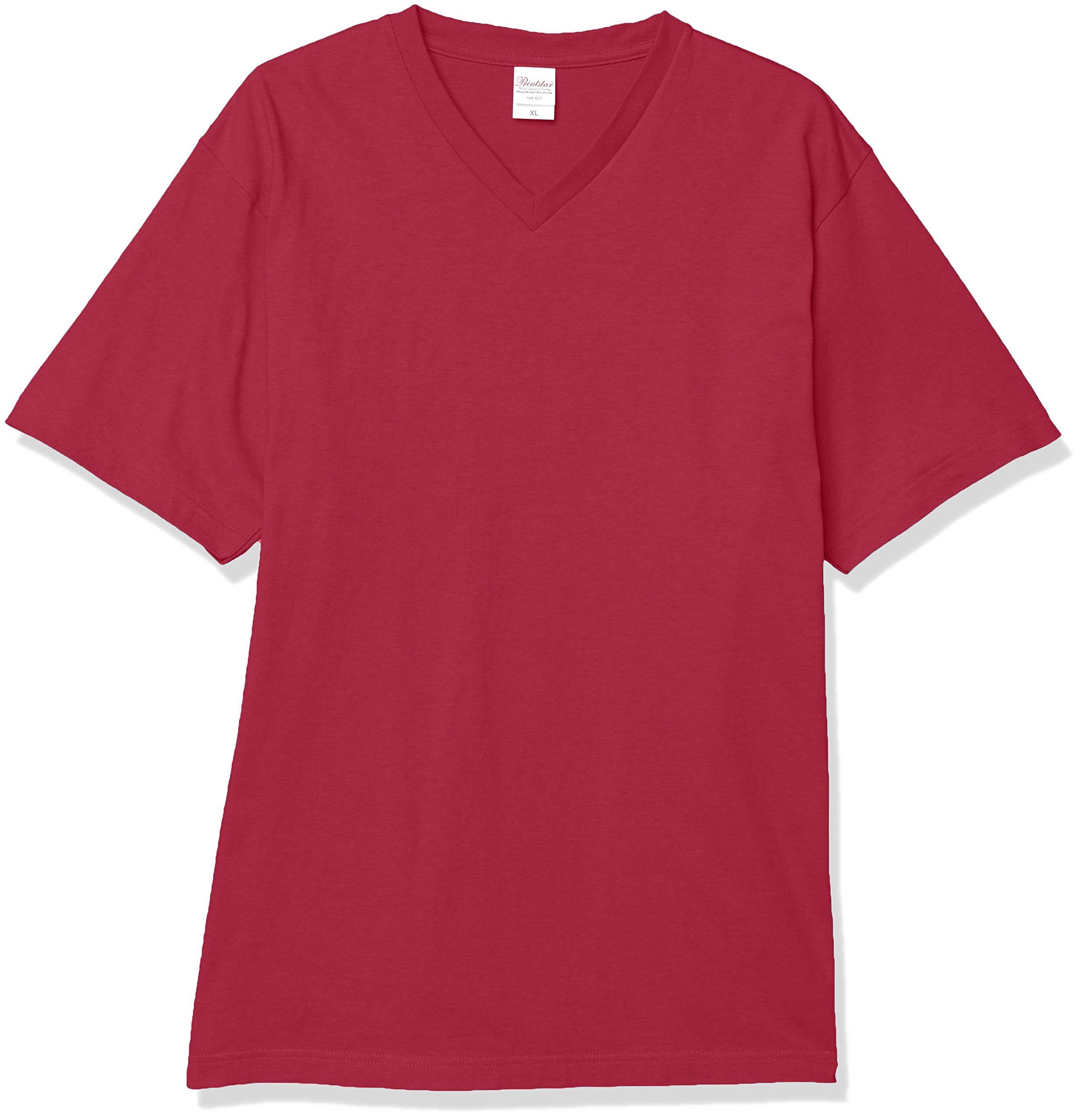 [Printstar] Short Sleeve 5.6 oz Heavyweight V-Neck T-Shirt Burgundy Japan XS (-)