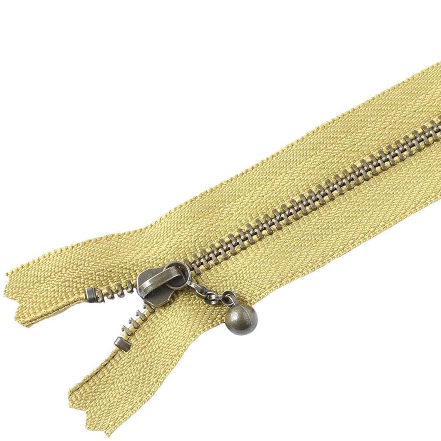 Y.K.K Beaded Fastener Antique Gold 25cm Yellow Green 3GKB25-510