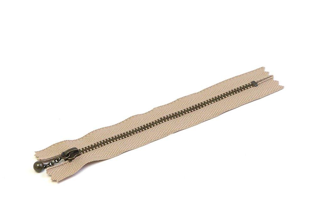 Y.K.K. Beaded Fastener 25cm 10-Pack Dark Beige 3GKB25-573