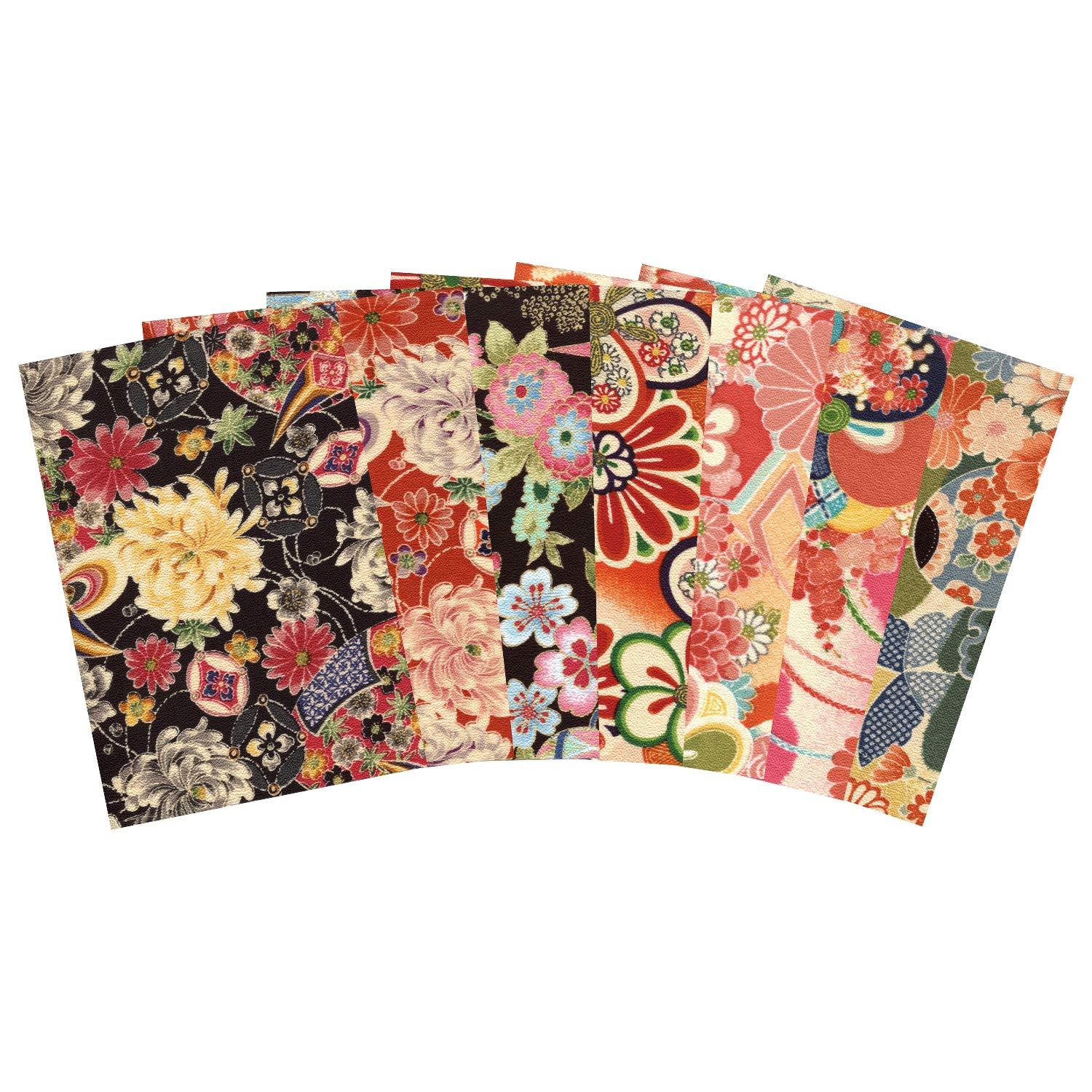 Nippon Chuko Assorted Crepe Fabric Set 22×15cm 7 Sheets S52-102 Japanese Handicrafts Tsumami Zaiku Tsumami Zaiku Crepe Fabric Cut