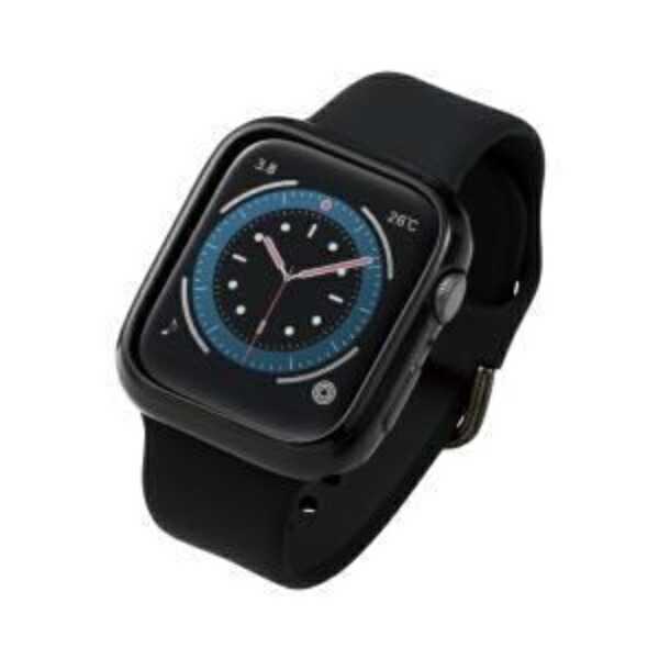 ELECOM Apple Watch Case Bumper 44mm [Compatible with Apple Watch SE2, SE, 6, 5, 4] Soft Film Compatible Black AW-20MBPUBK