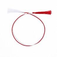 Shimojima Color Rubber Bands, Thin Double-Loop, Small, 30cm, Red/White, 50-Pack 001510105