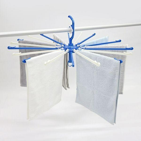 Towa Industries Laundry Hanger Neosoul Short Hook Parasol Hanger 20-Hang Blue Approx. φ83.5 × Height 33cm