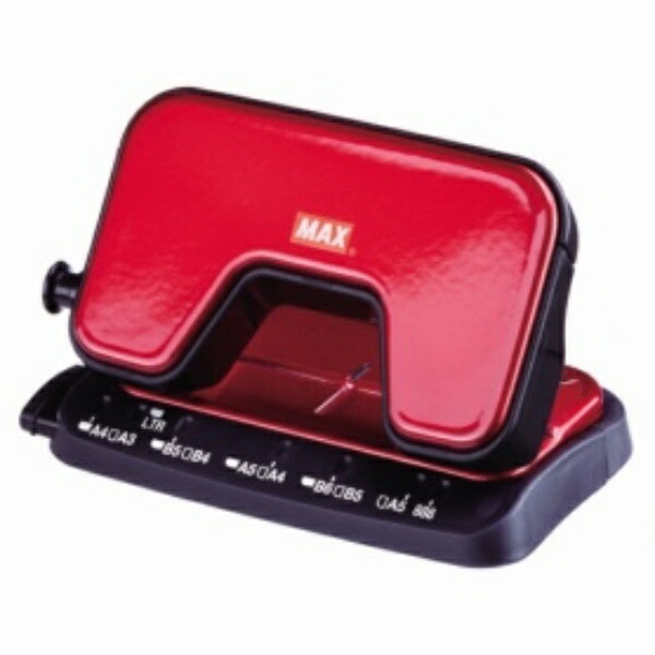 Max Punch Lightweight Hole Punch Scuba 15-Sheet Capacity 2-Hole Red DP-15T/R