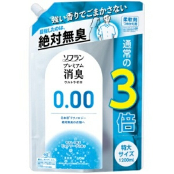 Lion Sofran Premium Deodorizing Ultra Zero Refill Extra Large 1200ml 1 Pack