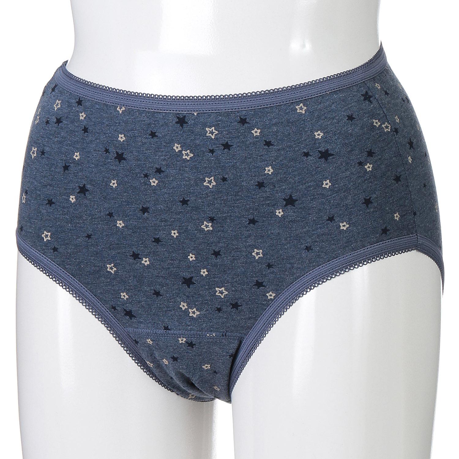 [Atugi] Shefree Sanitary Shorts for Heavy Flow Days - Star Print - Cotton Blend - Compatible with Winged Pads - 87464AS・QS - Women's