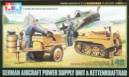 Tamiya 1/48 Military Miniature Series No.33 German Army Aircraft Power Supply Vehicle Kettenkrad Towing Set Plastic Model Kit 32533
