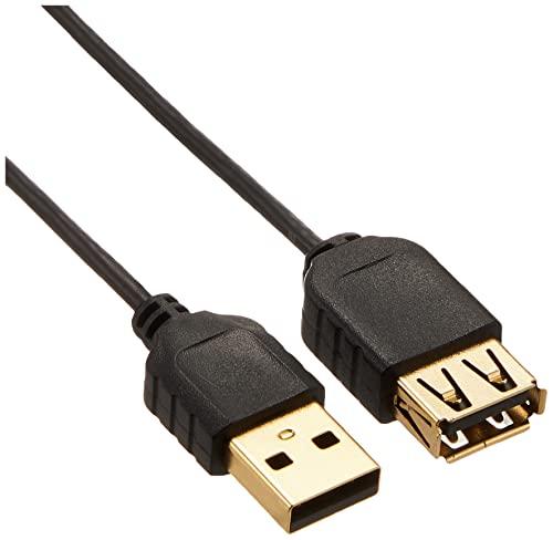 Sanwa Supply Ultra-Thin USB Extension Cable (Type A to Type A Female Extension Type, Black, 1m) KU-SLEN10BKK