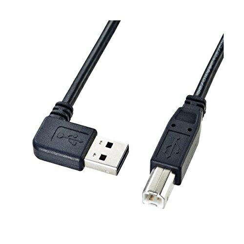 Sanwa Supply Reversible L-Shaped USB Cable (Type A to Type B Standard) 3m Black KU-RL3