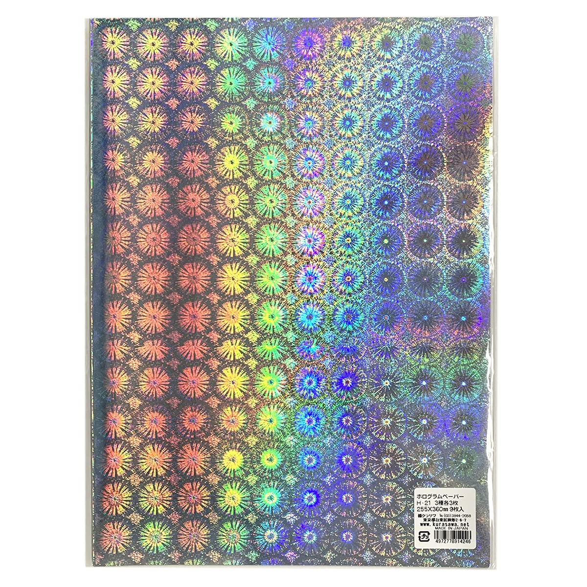 Hologram Paper 3 Types, 3 Sheets Each H-21 1 Set