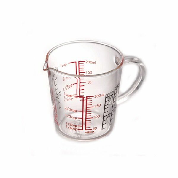 HARIO Wide Measuring Cup, Heat-Resistant Glass with Handle, Multi-Purpose, 200ml, Made in Japan CMJW-200