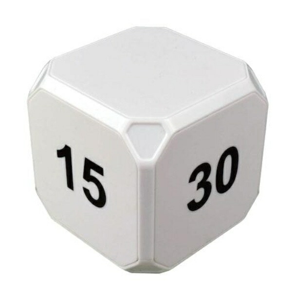 TimeCube Plus Preset Timer with 4 LED Lights and Alarm for Time Management with Countdown Settings (White - 5 min, 15 min, 30 min, 60 min)