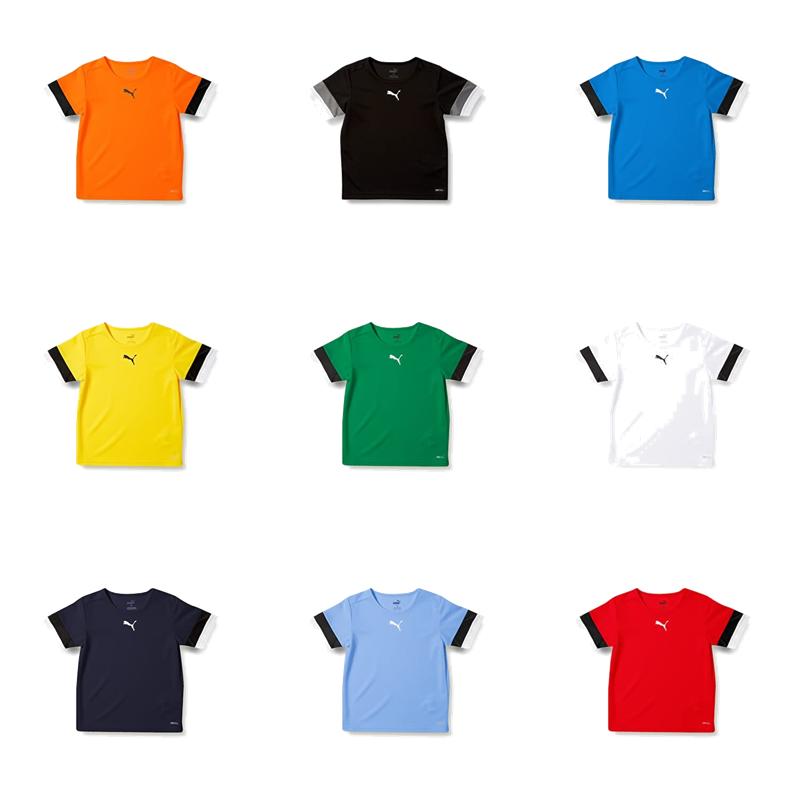 [PUMA] Soccer Quick-Dry Short-Sleeve T-Shirt TEAMRISE Game Shirt JR 705140 Kids Fall/Winter 2024 Color Black/Smoked Pearl White (03) 160