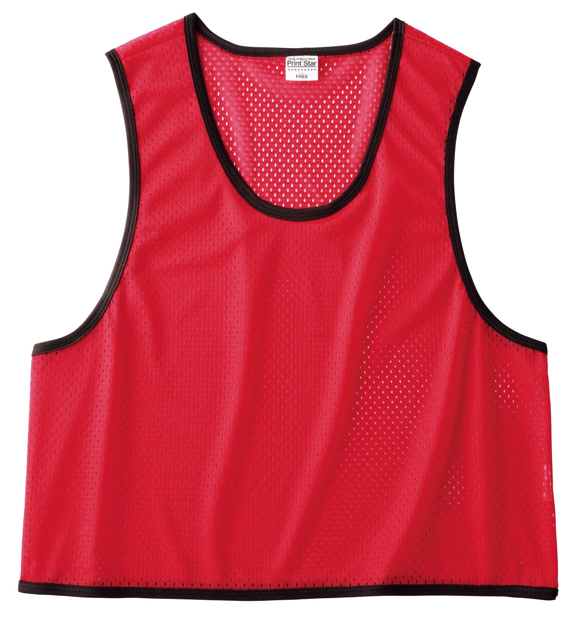 [Printstar] Tops Mesh Bibs 00007-BBS Kids Red XXL (Equivalent to Japanese Size 3L)