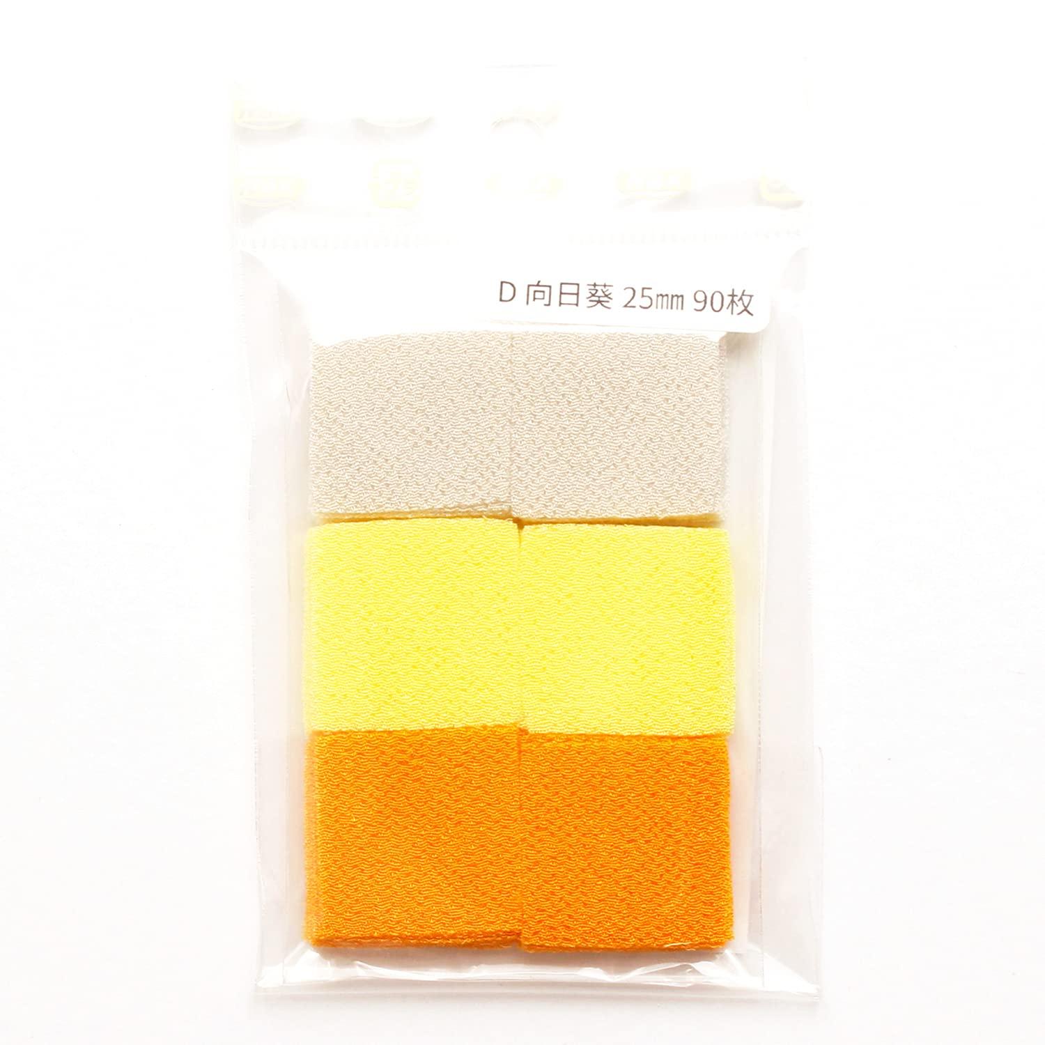 Nippon Chuko Tsumami Craft Crepe Fabric 3-Color Assortment 25mm 90 Sheets Sunflower S50CH25-D Japanese Handicrafts Tsumami Craft Tsumami Craft Crepe Fabric Cut
