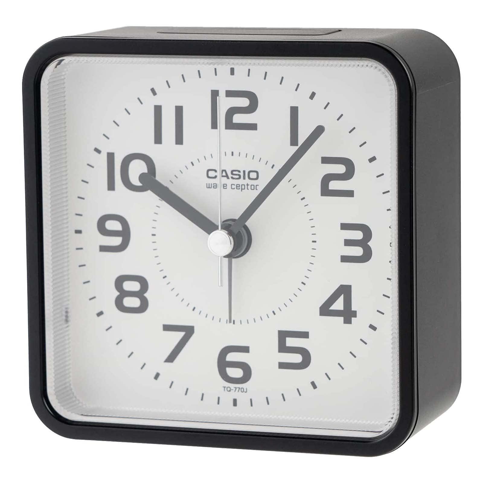 CASIO Alarm Clock Radio-Controlled Clock Black Analog Nighttime Second Hand Stop Snooze Light TQ-770J-1JF