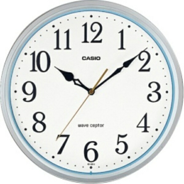 CASIO Wall Clock Radio-Controlled Clock Silver Analog Night-Time Second Hand Stop IQ-481J-8JF