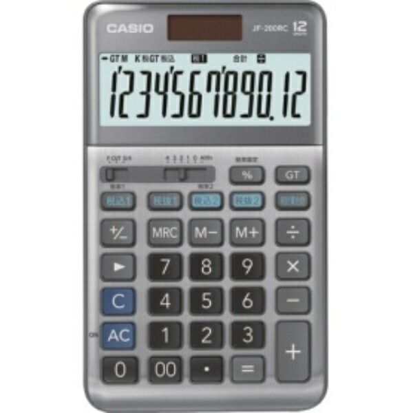 Casio Reduced Tax Rate Calculator, 12-Digit, Just Type JF-200RC-N, 1 unit