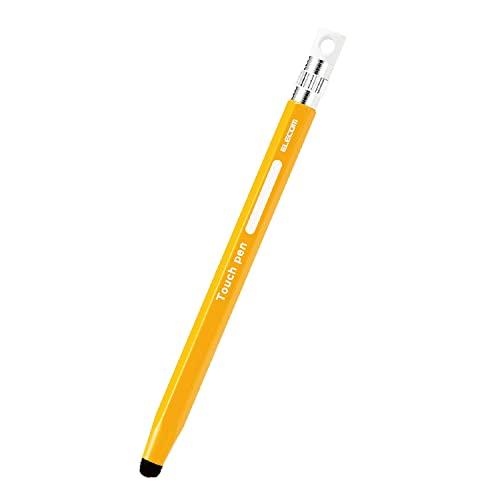 ELECOM Touch Pen Hexagonal Pencil-Shaped for Kids with Strap Hole, Ultra-Sensitive Type (Compatible with Smartphones/Tablets) Replaceable Pen Tip, Yellow P-TPENCEYL