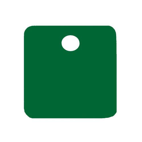 32mm Tag Blanks (Aluminum Square / Green / 5 pieces)