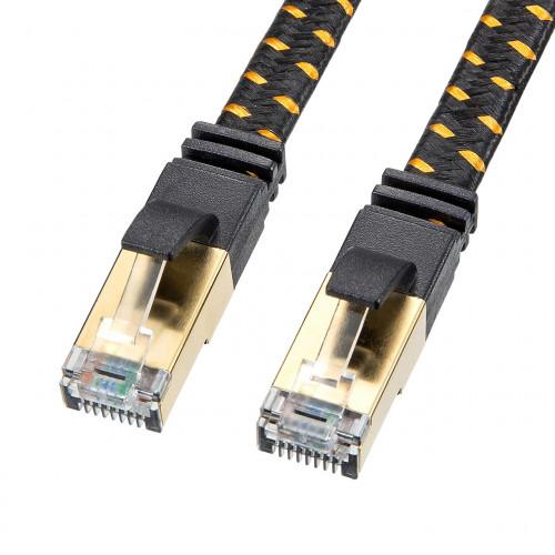 1m Flat LAN Cable (CAT8 / Mesh / Black)