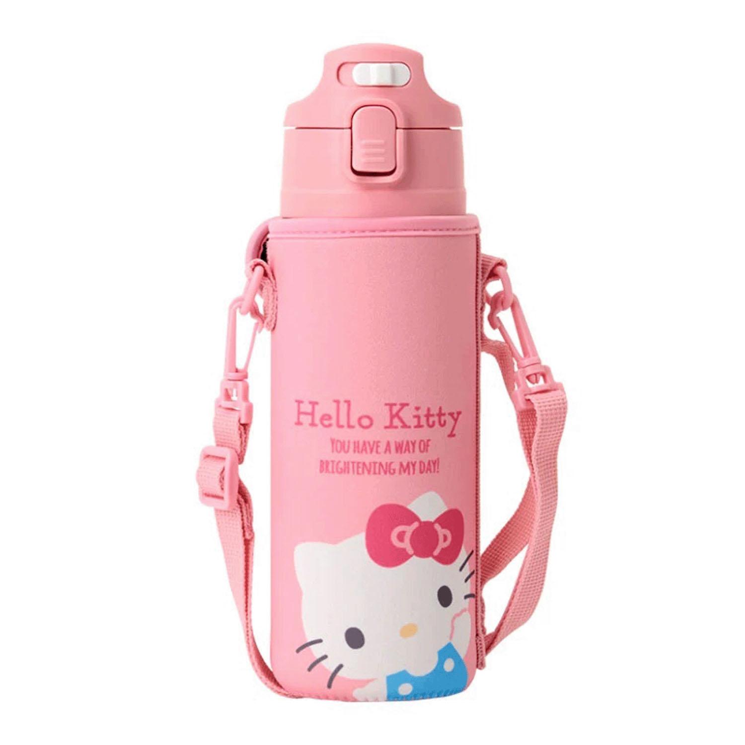 SANRIO Stainless Steel Bottle with Cover Hello Kitty Kids' Insulated Only Capacity: 470mL Name Space Included One-Touch Open Direct Drink 090921
