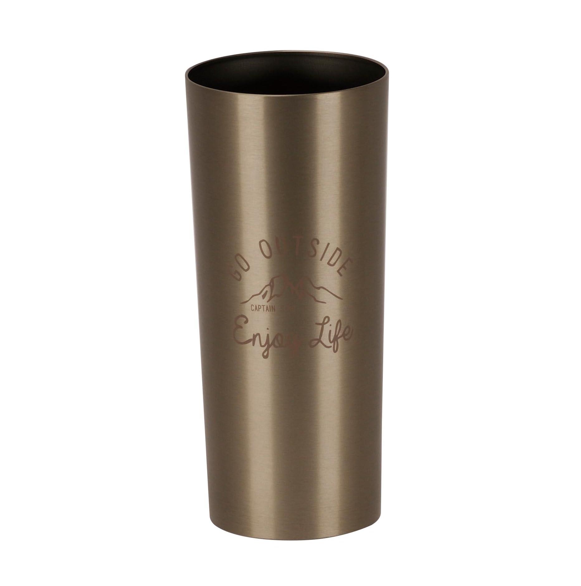 CAPTAIN STAG Outdoor Cup Mug Aluminum Tumbler 460ml Khaki Monte UE-4932