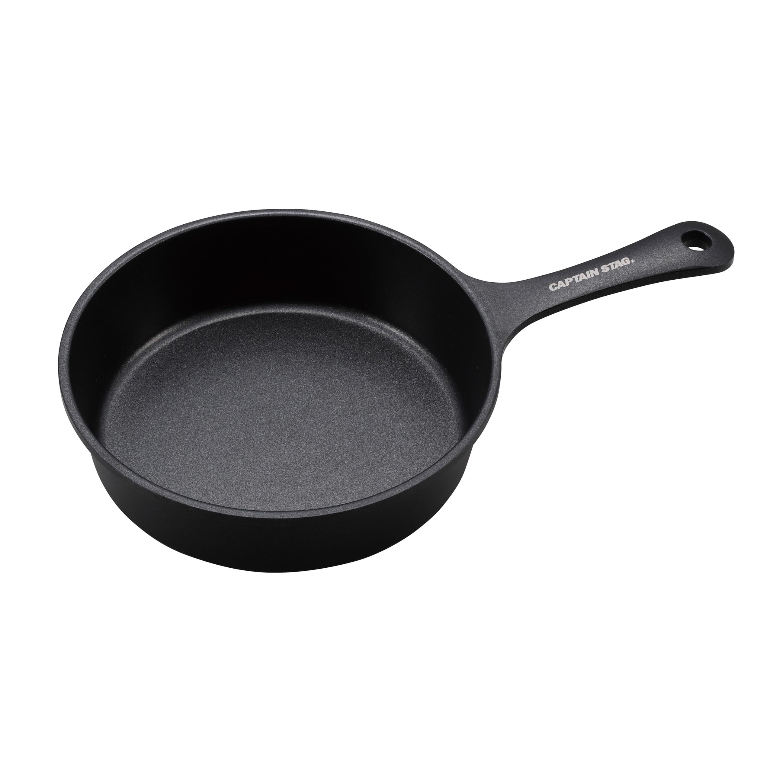CAPTAIN STAG Kitchenware Frying Pan Aluminum Deep Skillet 18cm IH Compatible All Heat Sources Compatible Teflon® Coating No Seasoning Required UG-3098