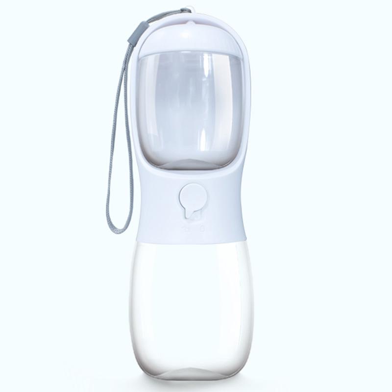 Dog Water Bottle & Dispenser Portable Heatstroke Prevention Petifam Portable Treat & Water Bottle 300ml (White)