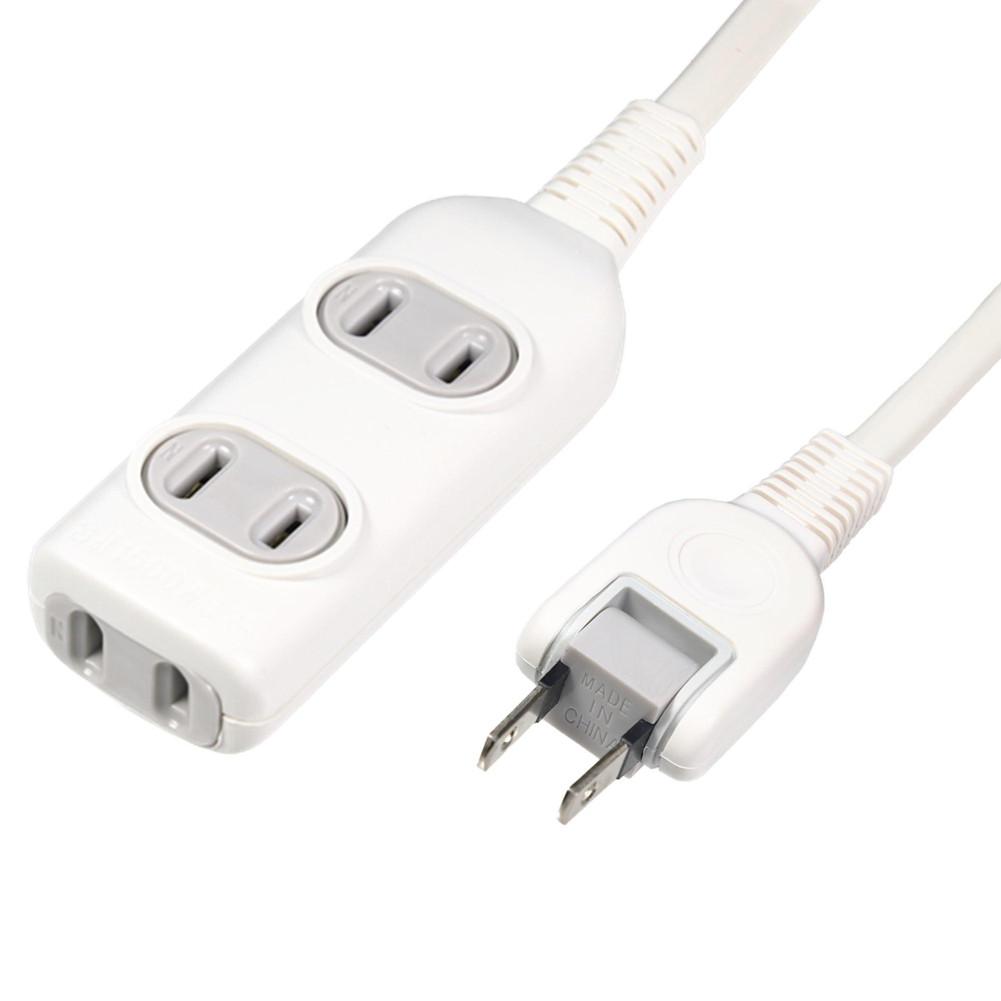 ELPA EDLP-Coded Power Strip Extension Cord 125V 3m 3 Outlets White LPT-303N(W)