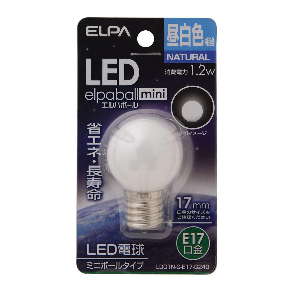 ELPA LED Bulb G30 Type LED Bulb Lighting E17 100V 1.2W Daylight White Indoor Use LDG1N-G-E17-G240
