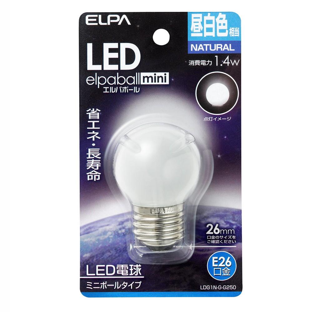 ELPA LED Decorative Bulb Mini Ball Spherical G40 E26 Daylight White LDG1N-G-G250