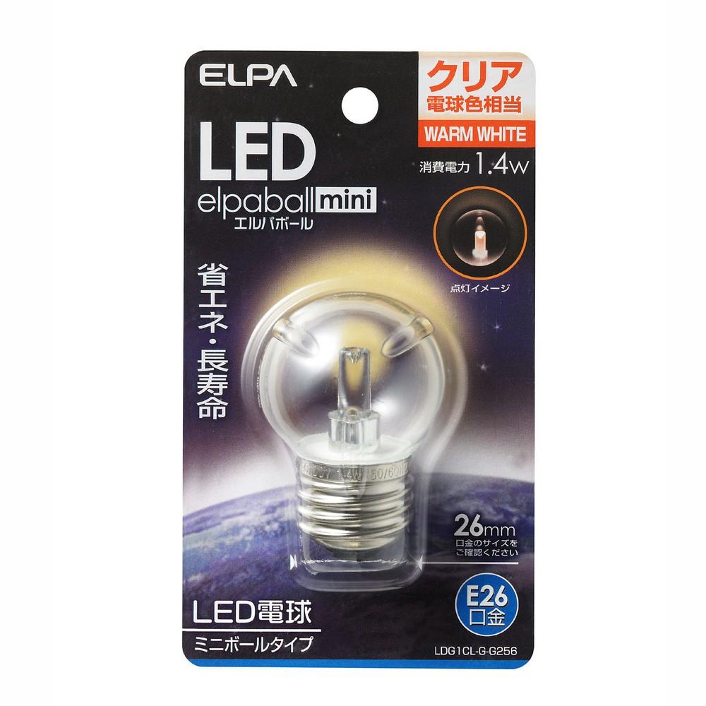 ELPA LED Decorative Bulb Mini Ball Spherical G40 E26 Clear Warm White LDG1CL-G-G256