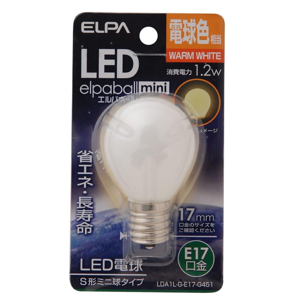 ELPA LED Bulb S-Shape LED Bulb Lighting E17 1.2W 45lm Warm White LDA1L-G-E17-G451