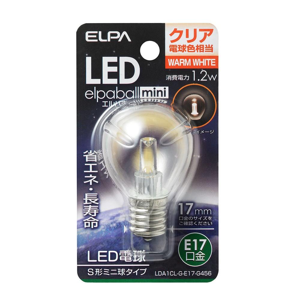 ELPA LED Bulb S-Shape LED Bulb Lighting E17 1.2W Warm White Indoor Use LDA1CL-G-E17-G456