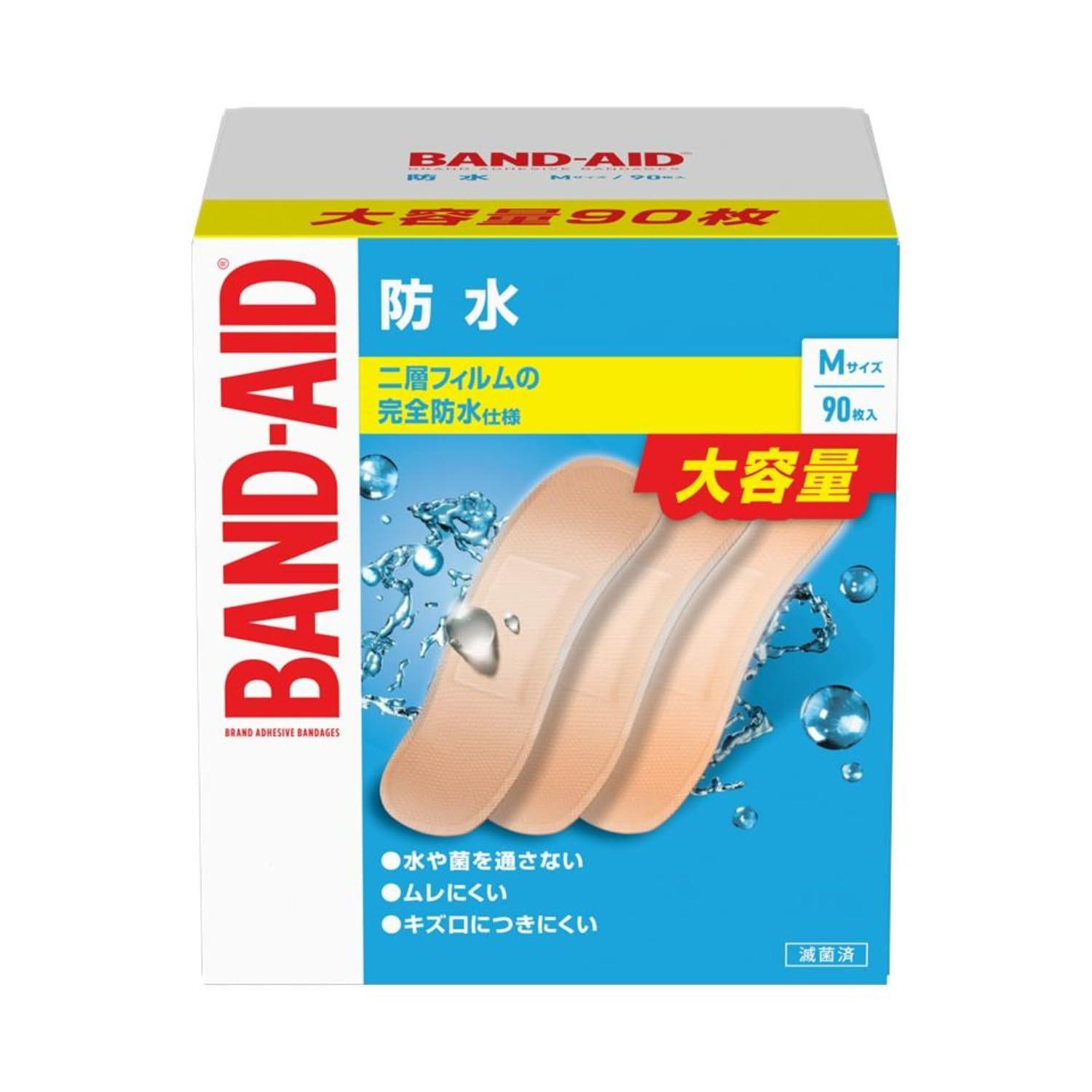 BAND-AID® Waterproof Bandages, Medium Size, 90 Count