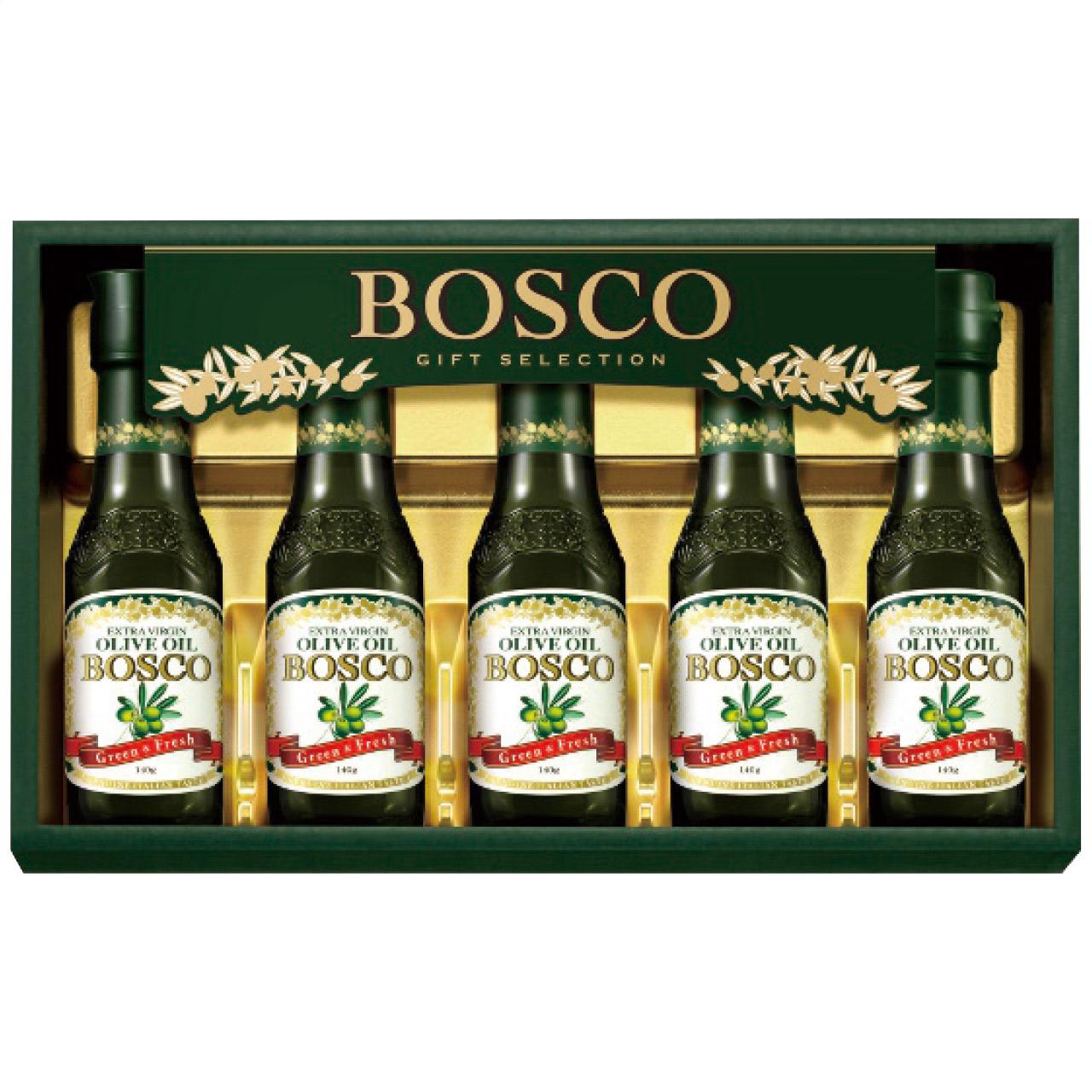 Nisshin Oillio Bosco Olive Oil Gift Set (Extra Virgin Olive Oil 140g × 5 bottles) Made in Japan 4236-017