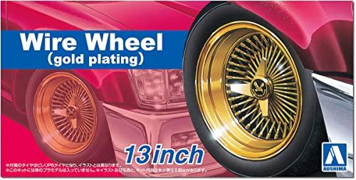 AOSHIMA 1/24 The Tuned Parts Series No.110 Wire Wheels (Gold Plated) 13 Inch Plastic Model Parts