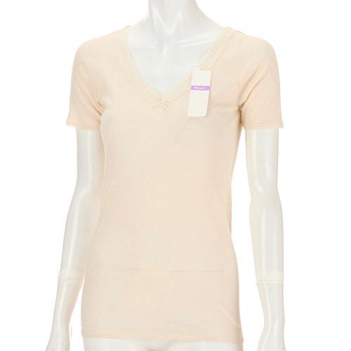 Asameri Narrow-Wide Ester 3/4 Sleeve Innerwear LL Pale Peach LL (2L)