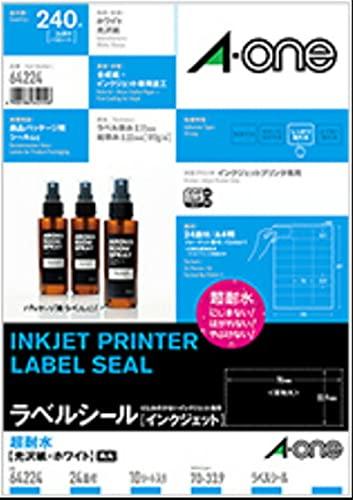 3M A-One™ Label Sheets [Inkjet] Ultra Water-Resistant Gloss Paper A4 Size 24 Sheets with Top/Bottom Margins 10 Sheets per Pack 7010721587