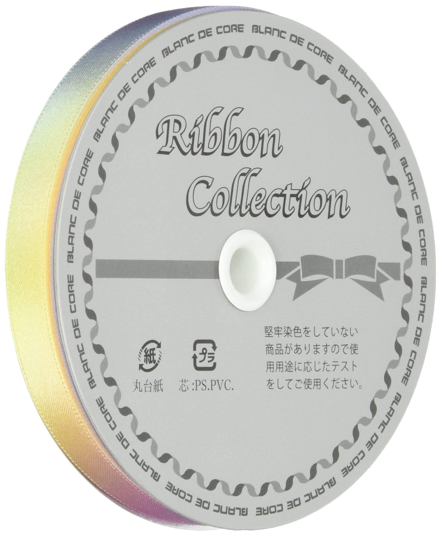 Konishi Ribbon Pastel Rainbow Pattern Double Satin Ribbon 12mm Width × 30m Roll KR3571-12MM-1