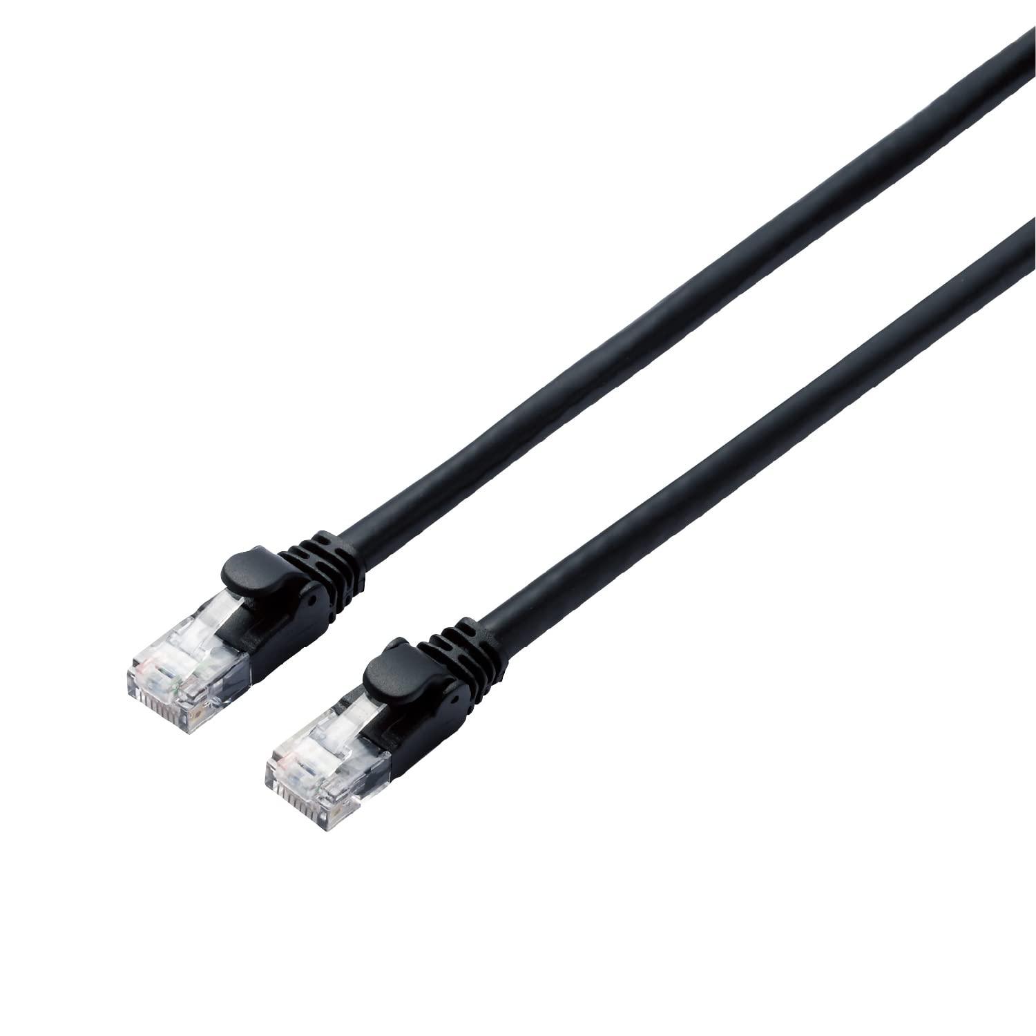 ELECOM LAN Cable CAT6A 1m Anti-Snapping Connector Standard Black LD-GPA/BK1