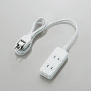 ELECOM Power Strip with Dust-Proof Shutters, 180° Swing Plugs for Easy Wiring, 3 Outlets, 1m, White T-ST02-22310WH