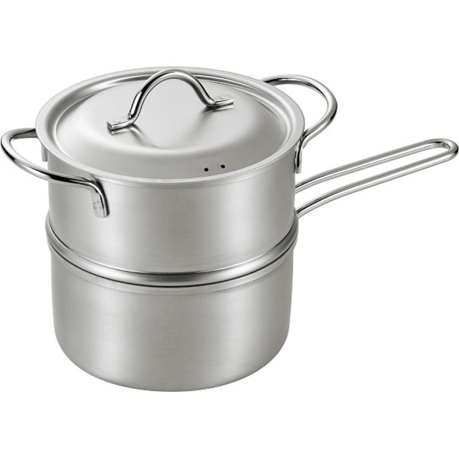 Yokoyama Tsubame-Juku Craftsmanship Stainless Steel Mini 2-Tier Steamer 14cm