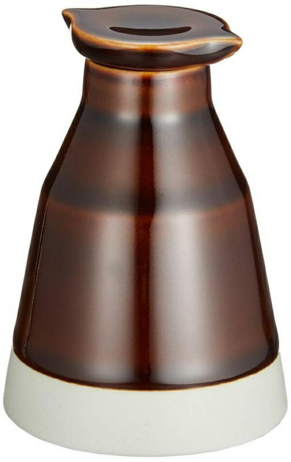 Saikai Pottery Hasami Ware “essence” es Soy Pot (Soy Sauce Dispenser) Amber Glaze Brown 75ml
