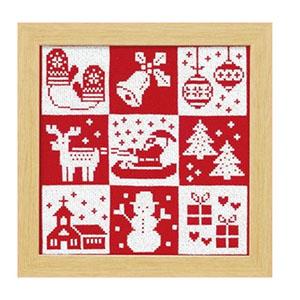 Olimpas Silk Christmas Cross-Stitch Embroidery Kit Christmas X-102・Red