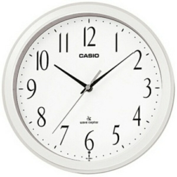 CASIO Wall Clock Radio-Controlled Clock White Analog Night-Time Second Hand Stop IQ-1060J-7JF