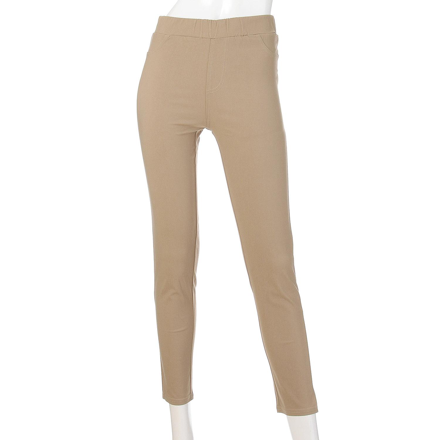 [GUNZE] Leggings Pants Tuche Skinny Style Rayon Blend Ankle Length Women's NEW Sand Beige