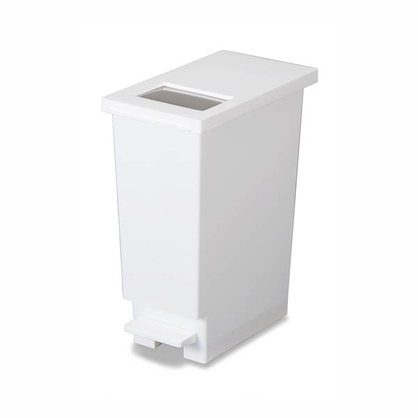 Shinki Gosei Tonbo Unido Push-Type Trash Can Light Pedal for Quick Opening 20 Liters White Width 20 x Depth 35.5 x Height 45 cm Lid Included 20S Made in Japan