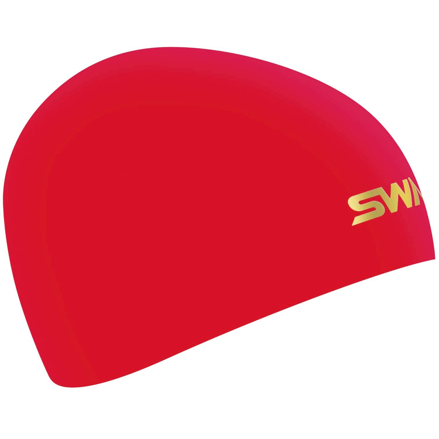 SWANS Made in Japan Competitive Swimming Cap SA-10S MR Matte Red Silicone Cap FINA Approved Model